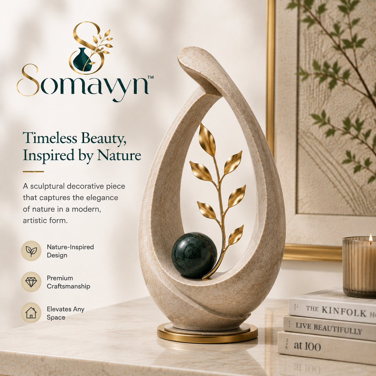 Somavyn™ Celestia Botanical Arc Sculpture